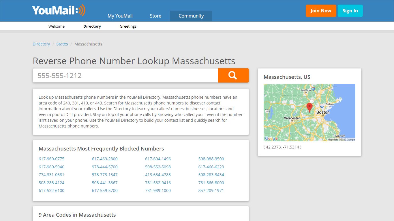 Massachusetts Phone Numbers - Reverse Phone Number Lookup MA - YouMail